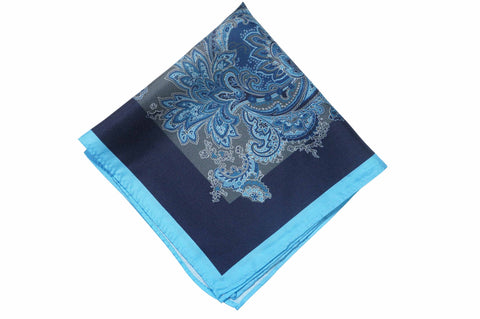 Rochford Navy Silk Pocket Square