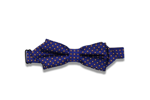 Royal Blue Squares Silk Bow Tie (pre-tied)