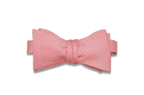 Salmon Pin Dots Silk Bow Tie (Self-Tie)