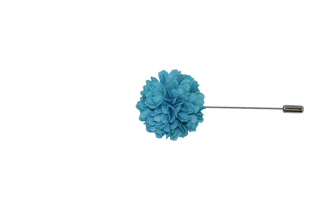 Sky Blue Full Petal Lapel Flower