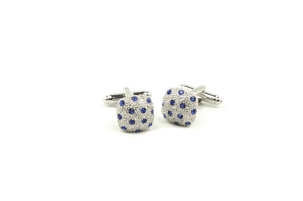 Square Blue Crystals Cufflinks