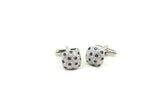 Square Blue Crystals Cufflinks