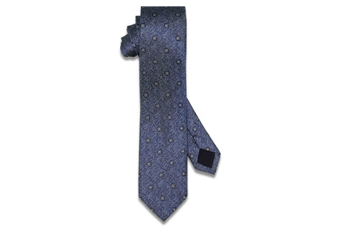 Static Blue Silk Skinny Tie