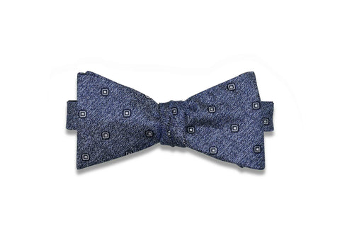 Static Blue Silk Bow Tie (self-tie)