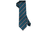 Teal Double Stripes Silk Tie