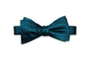 Teal Herringbone Silk Bow Tie (Self-Tie)