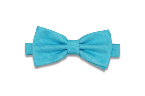 Tiffany Blue Textured Linen Bow Tie (Pre-Tied)