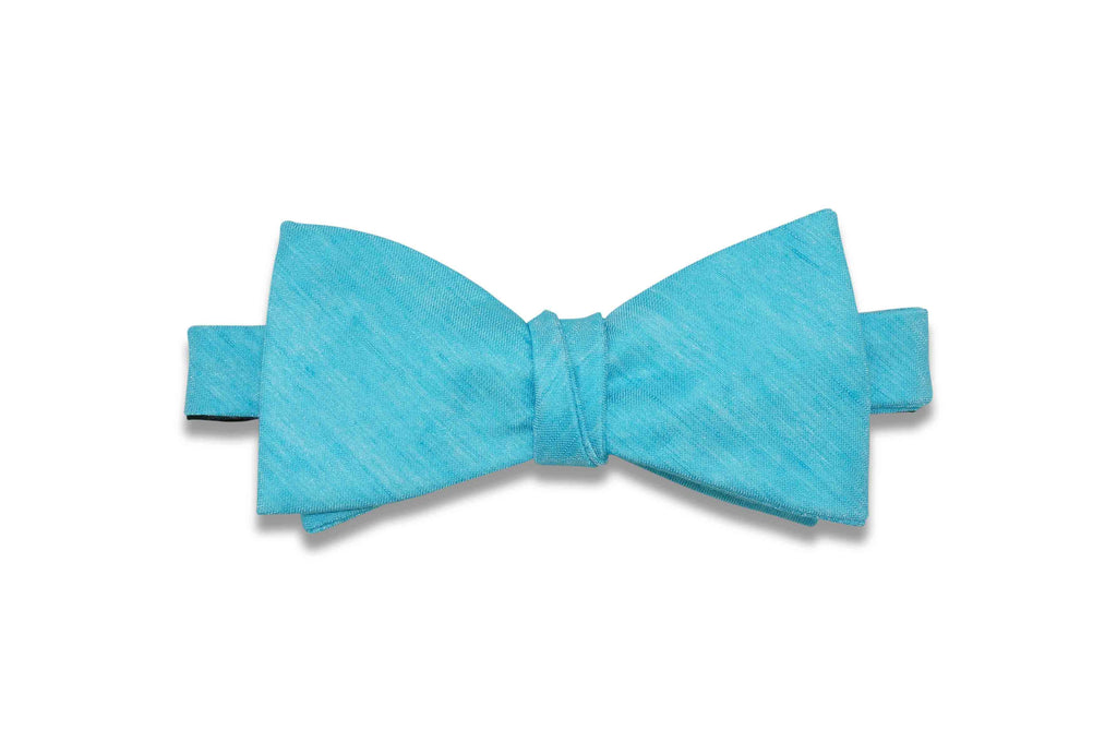 Tiffany Blue Textured Linen Bow Tie (Self-Tie)
