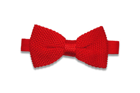 Valentine Red Knitted Bow Tie (pre-tied)