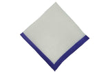 White Purple Border Linen Pocket Square