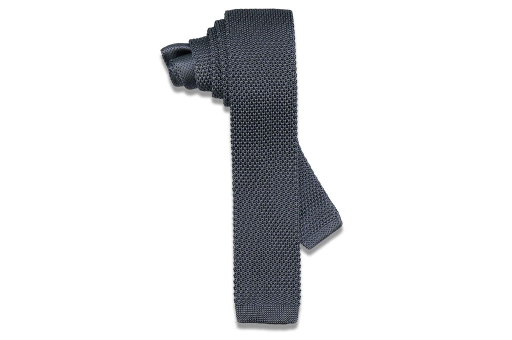 Wisdom Gray Knitted Skinny Tie