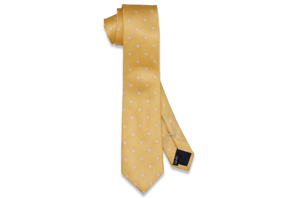 Yellow Blossom Silk Skinny Tie