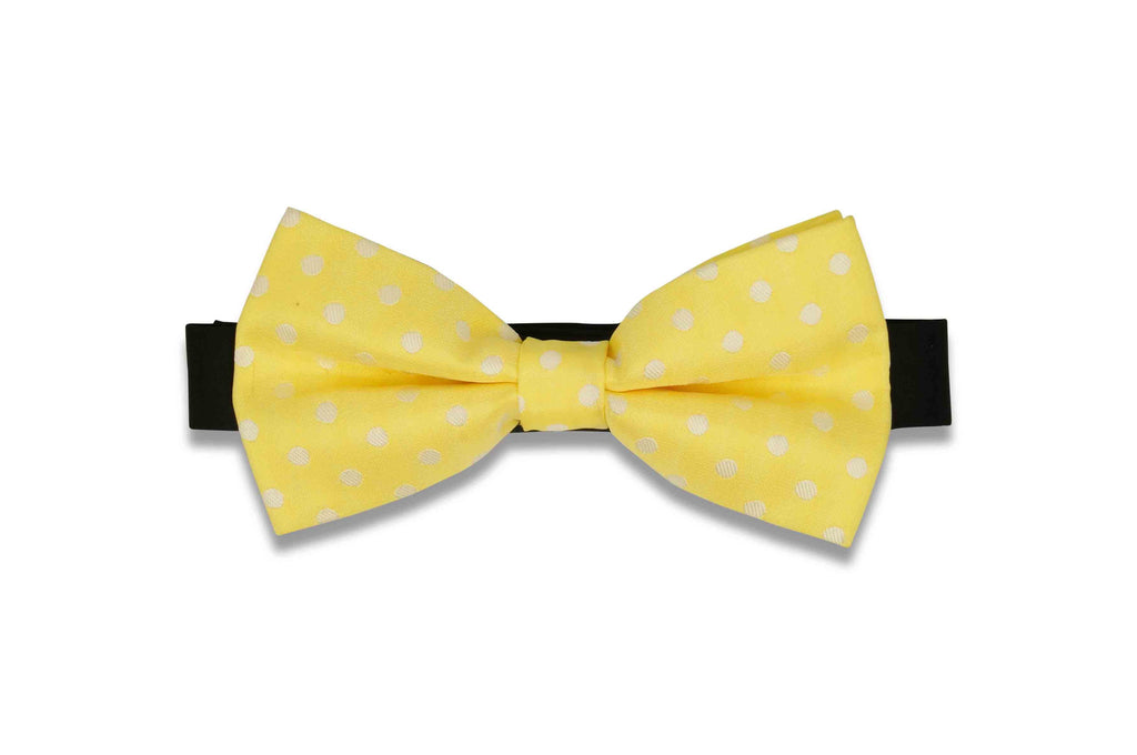 Yellow Dotted Bow Tie (PRE-TIED)