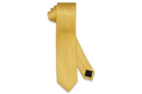 Yellow Mini Paisley Silk Skinny Tie